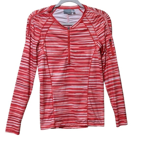 Athleta Printed Pacifica UPF Half Zip Striped Pullover 983738 Medium - Picture 1 of 9